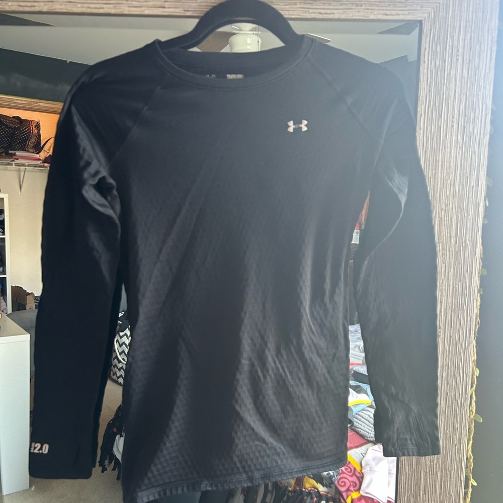 Under Armour Black Long Sleeve Thermal Workout Shirt